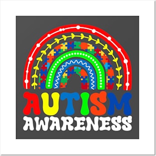 Rainbow Puzzle Autism Awareness Gift for Birthday, Mother's Day, Thanksgiving, Christmas Posters and Art